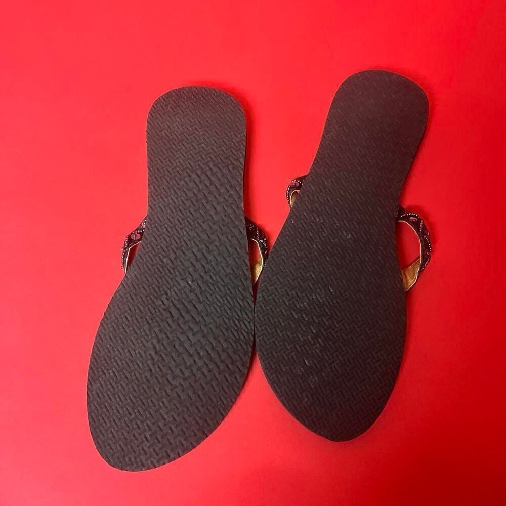 Navy blue beaded flip flops 💙🤍​​​​​​​​​​​​​​​​ - Picture 3 of 3
